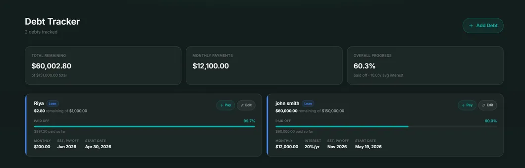 Debt Tracker